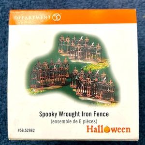 Department 56 Halloween Spooky Wrought Iron Fence Accessory NIB